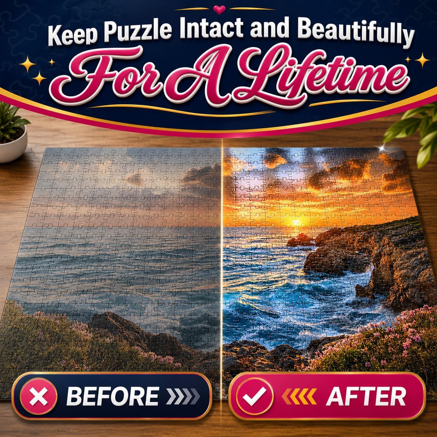Puzzle glue for 1000+ piece puzzles