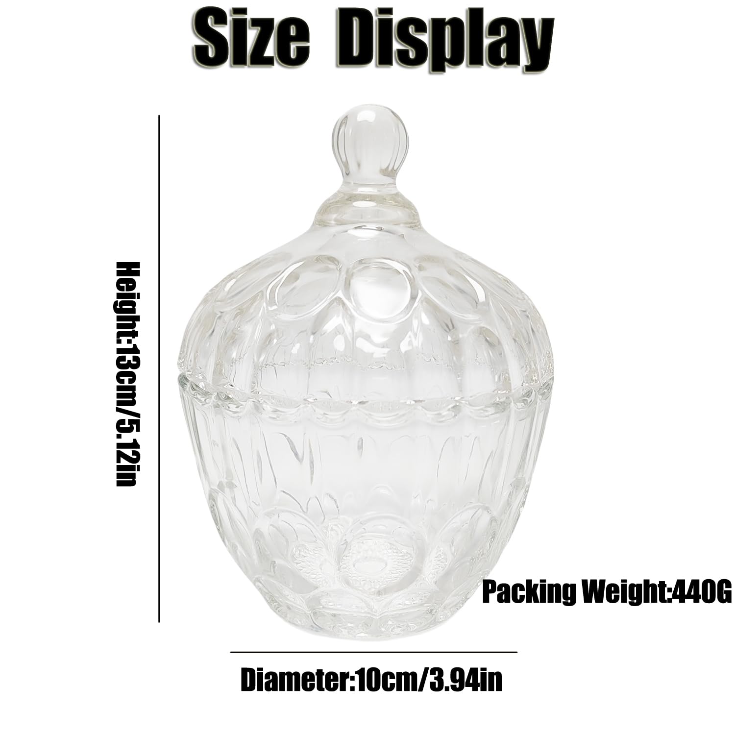clear glass sugar bowl for candies and snacks