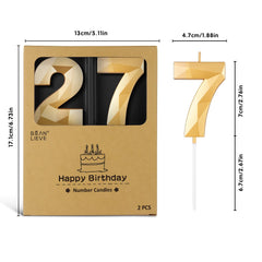 Crystal number candle with diamond-cut facets