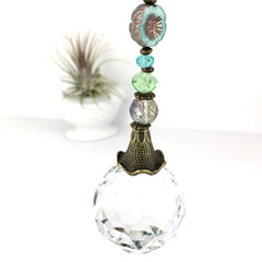 Crystal prism sun catcher beads with Swarovski and Czech glass