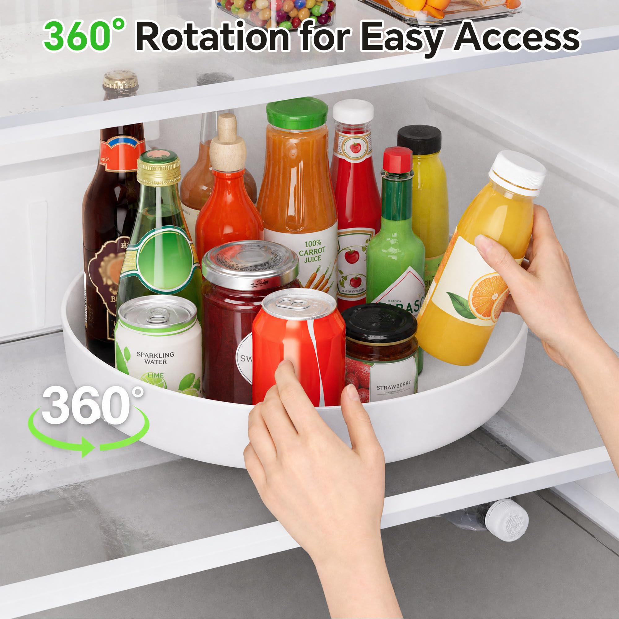 Versatile rotating organizer for dining tables counters cabinets