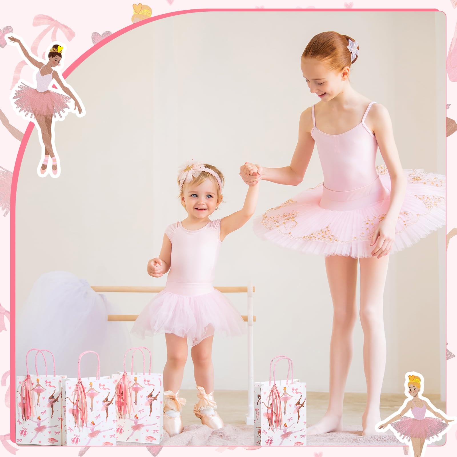Ballerina gift bags ideal for baby showers and ballet celebrations