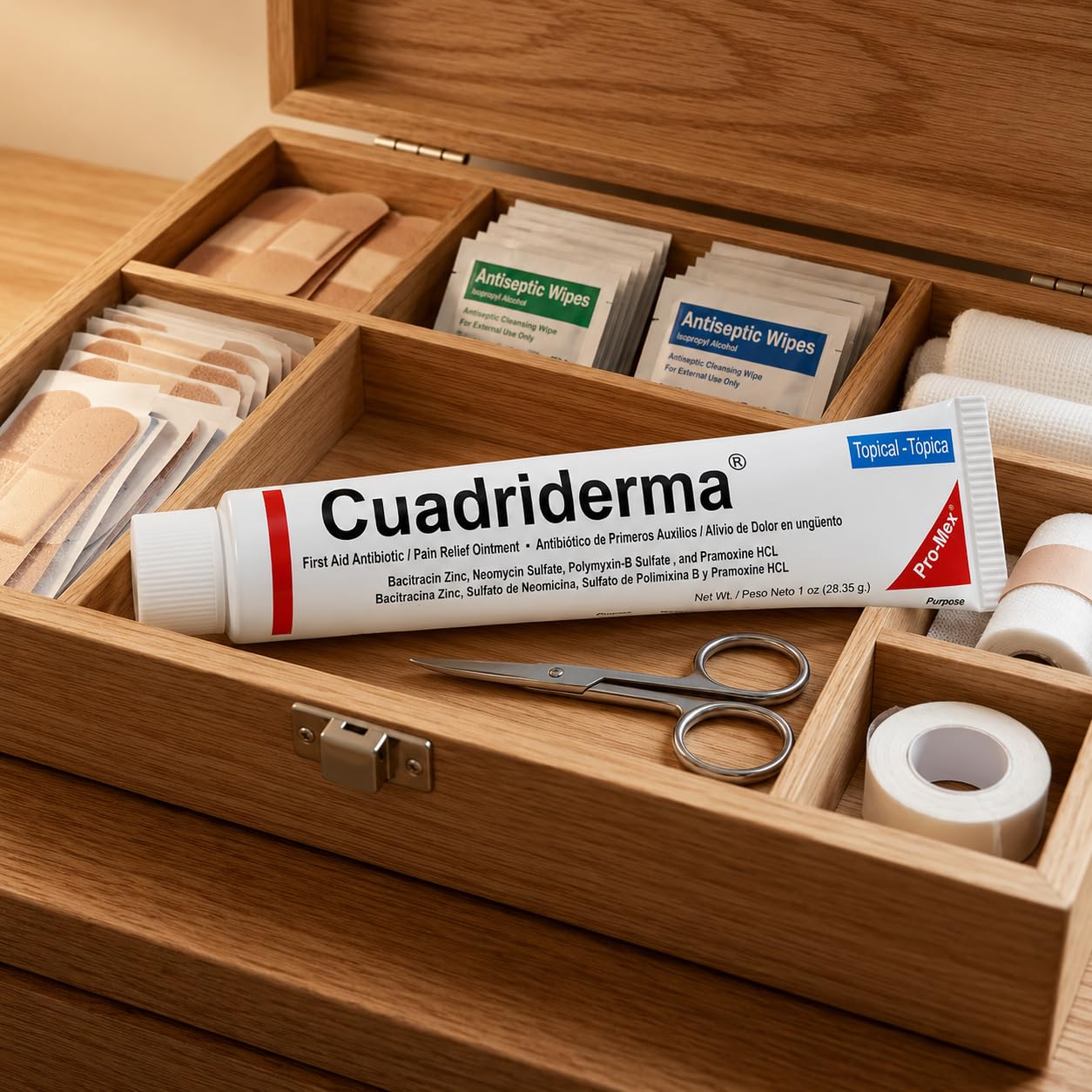 Cuadriderma first aid ointment not sting or burn