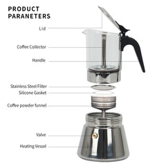 Cuban coffee maker LAOION moka pot durable build