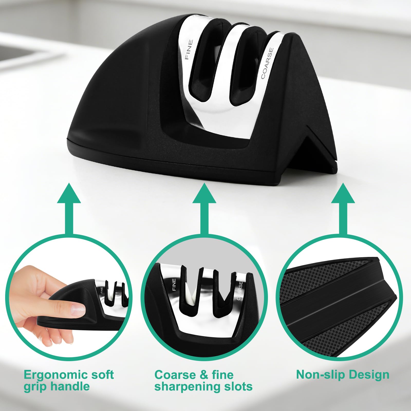 Block with drainage for CuCut kitchen knife set