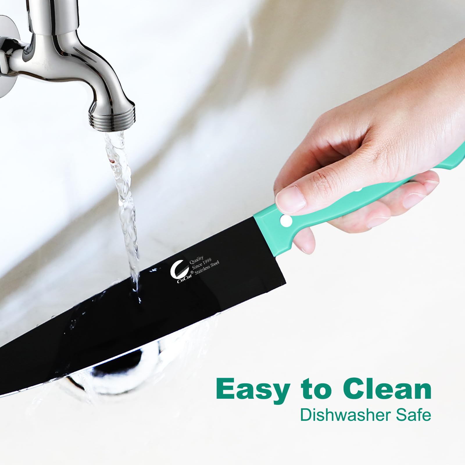 Dishwasher safe CuCut knives set with block