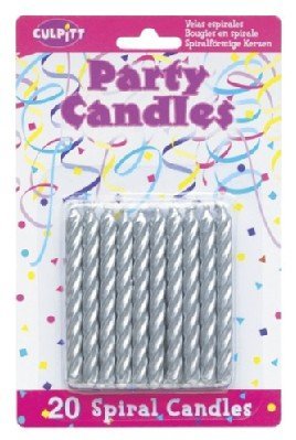 Culpitt Silver Spiral Cake Decorating Candles 20 pack