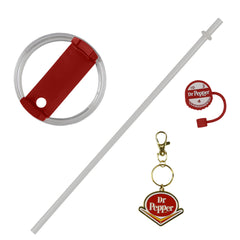 Red white and gold retro keychain included with tumbler