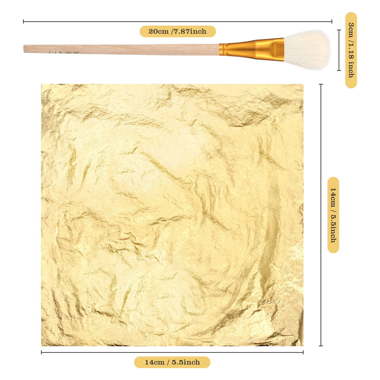 Gold leaf sheets for art foil size 5.5 x 5.5 inches