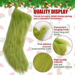 Six Cunno Christmas stockings in green for holiday decor