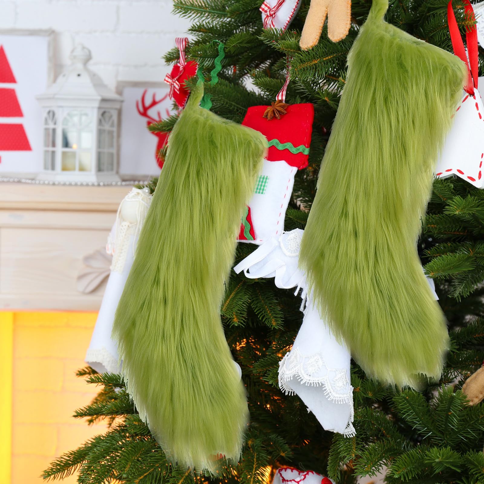 Cunno 18 inch stockings shown with holiday accents