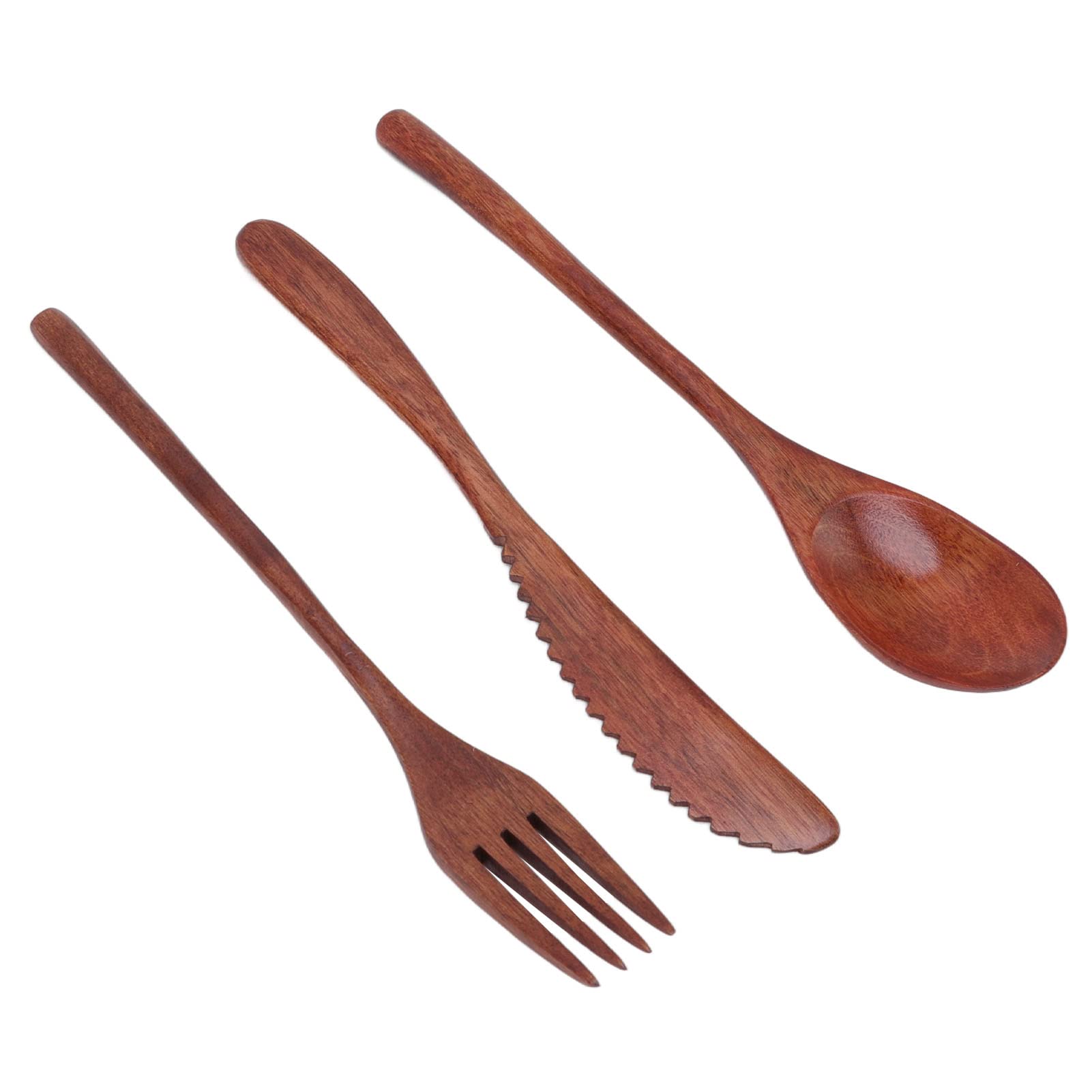 Lightweight 124g wooden flatware for daily meals