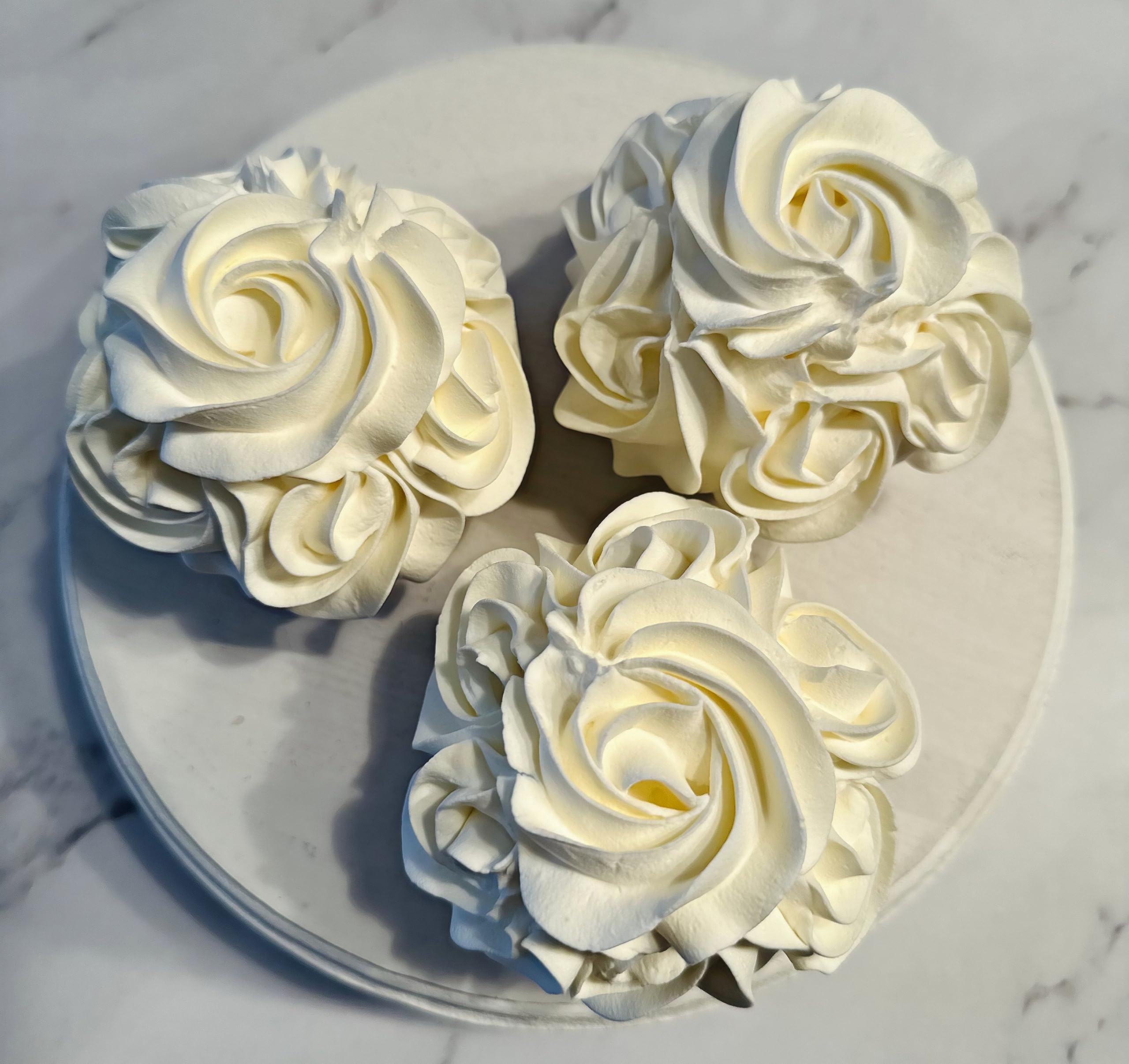 Cupcake size approx 3.5 inches wide by 3.5 inches tall