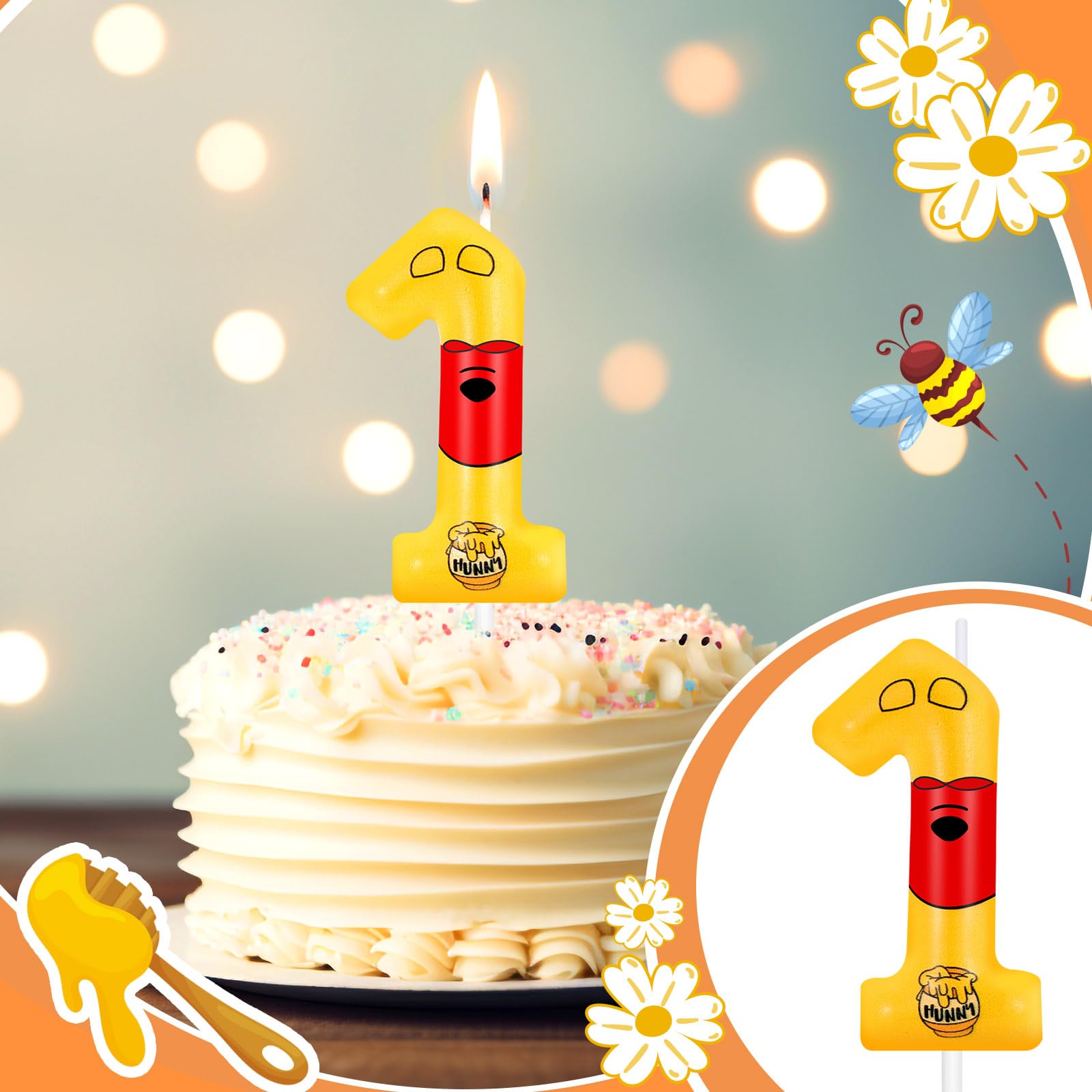 Eco friendly wax cake topper for cupcakes