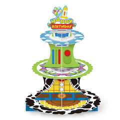 3-Tier Story Theme cupcake stand cardboard with cartoon design
