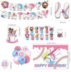 Cupcake toppers featuring baseball glove ice cream motif