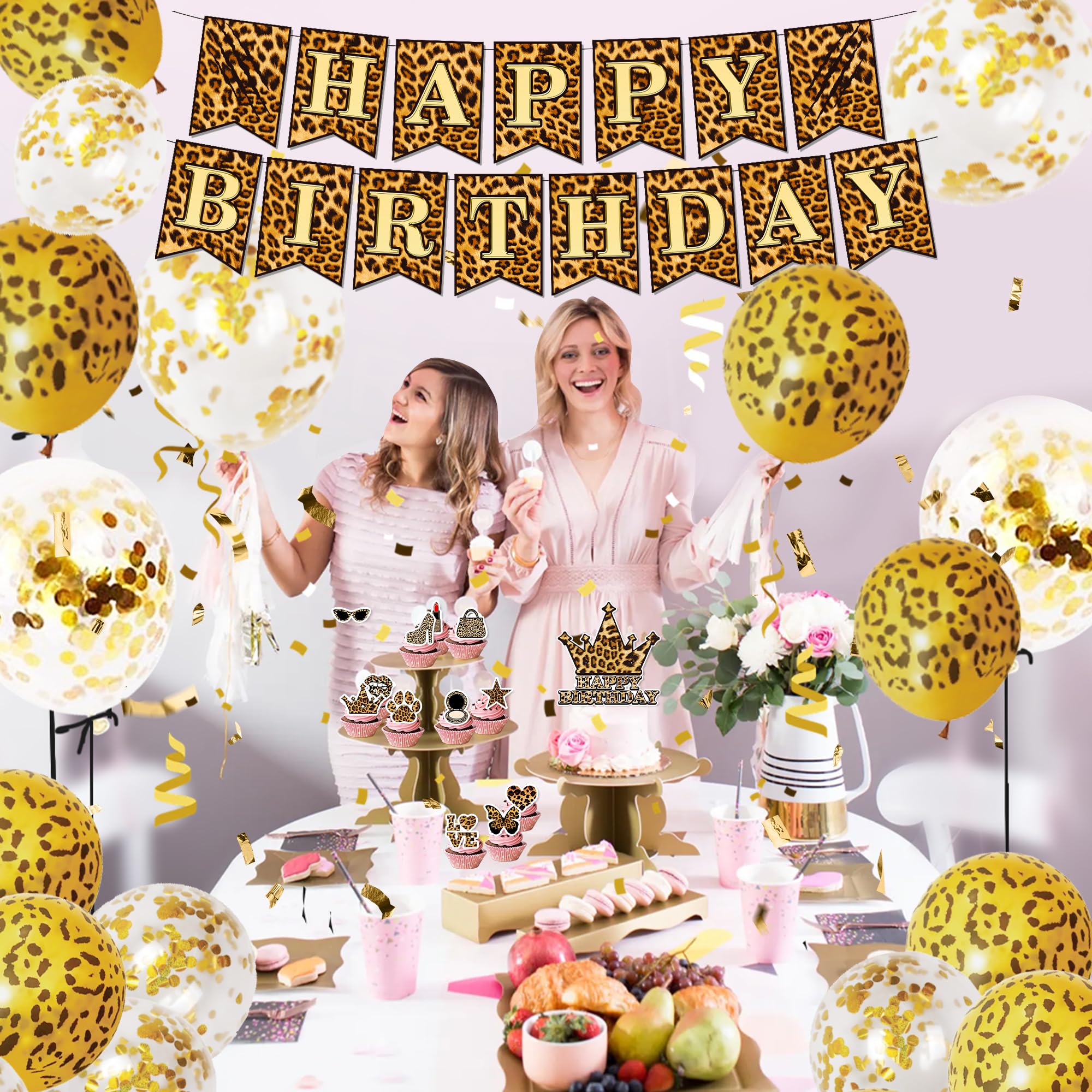 All-in-one cheetah birthday decorations kit image