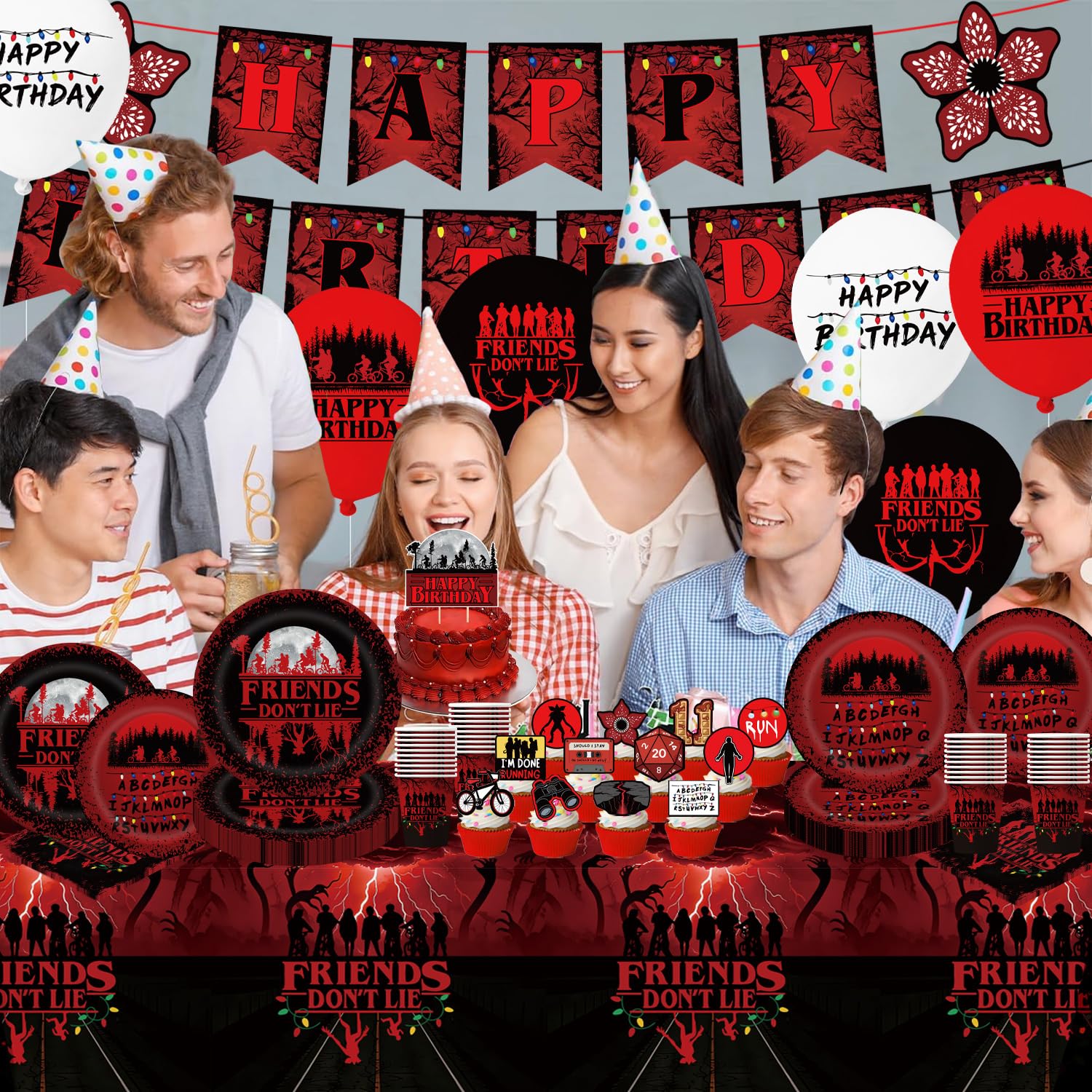 12 cupcake toppers for Stranger birthday decorations
