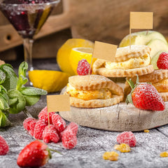 Food labeling picks kraft flags suitable for appetizers and drinks