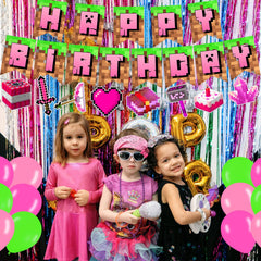 Six pink pixel swirls as part of Pink Pixel Decorations