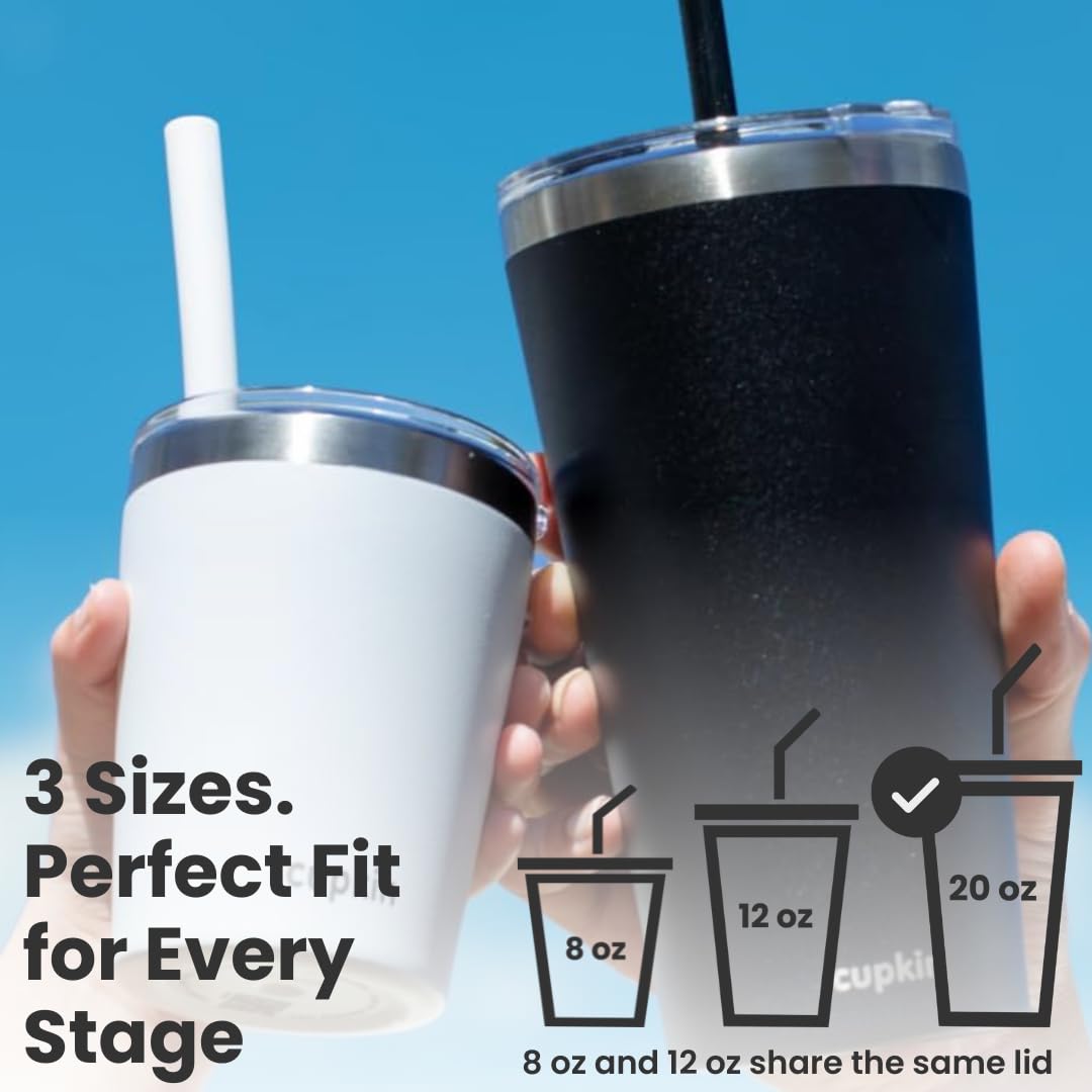 Set of 2 Cupkin tumblers with silicone straw