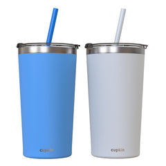 Cupkin stainless steel insulated tumbler Blue Gray set of 2
