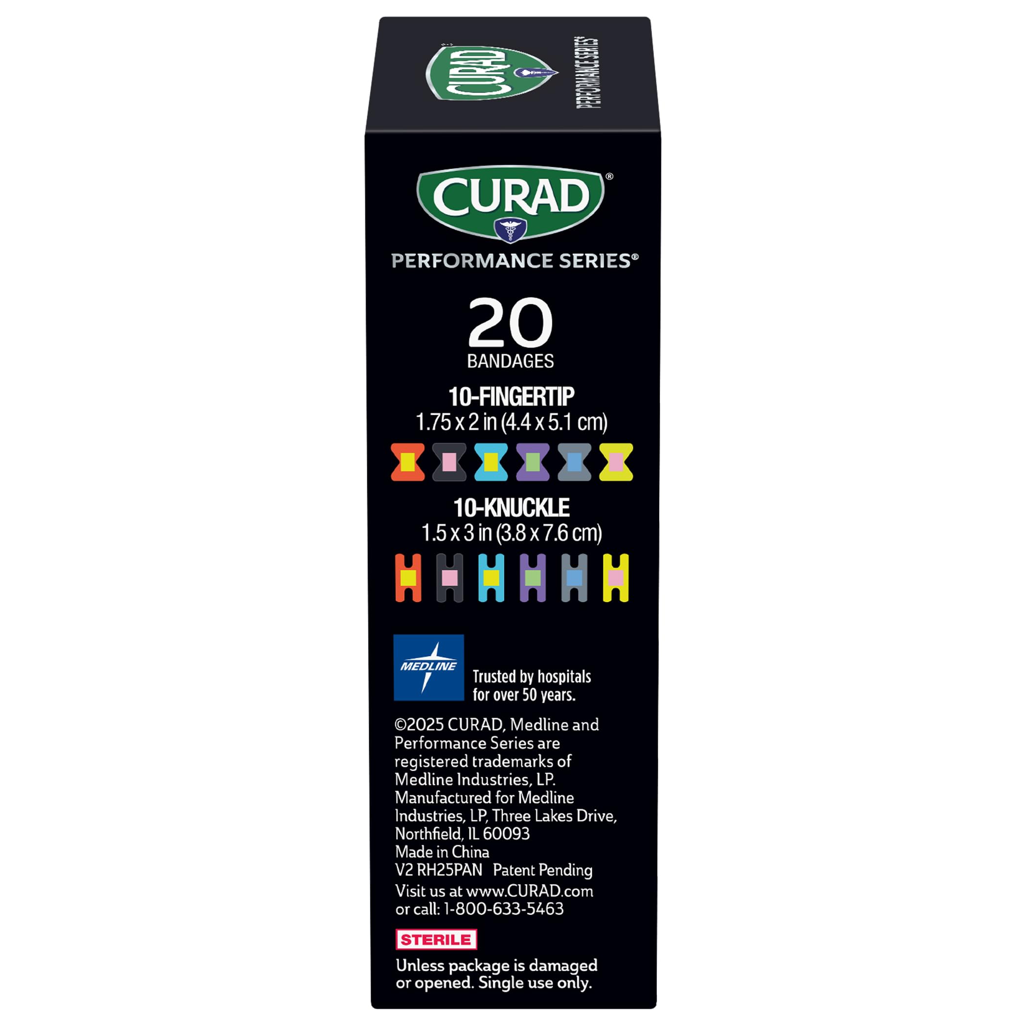 Antibacterial non-stick pad with Benzalkonium Chloride in Curad bandage