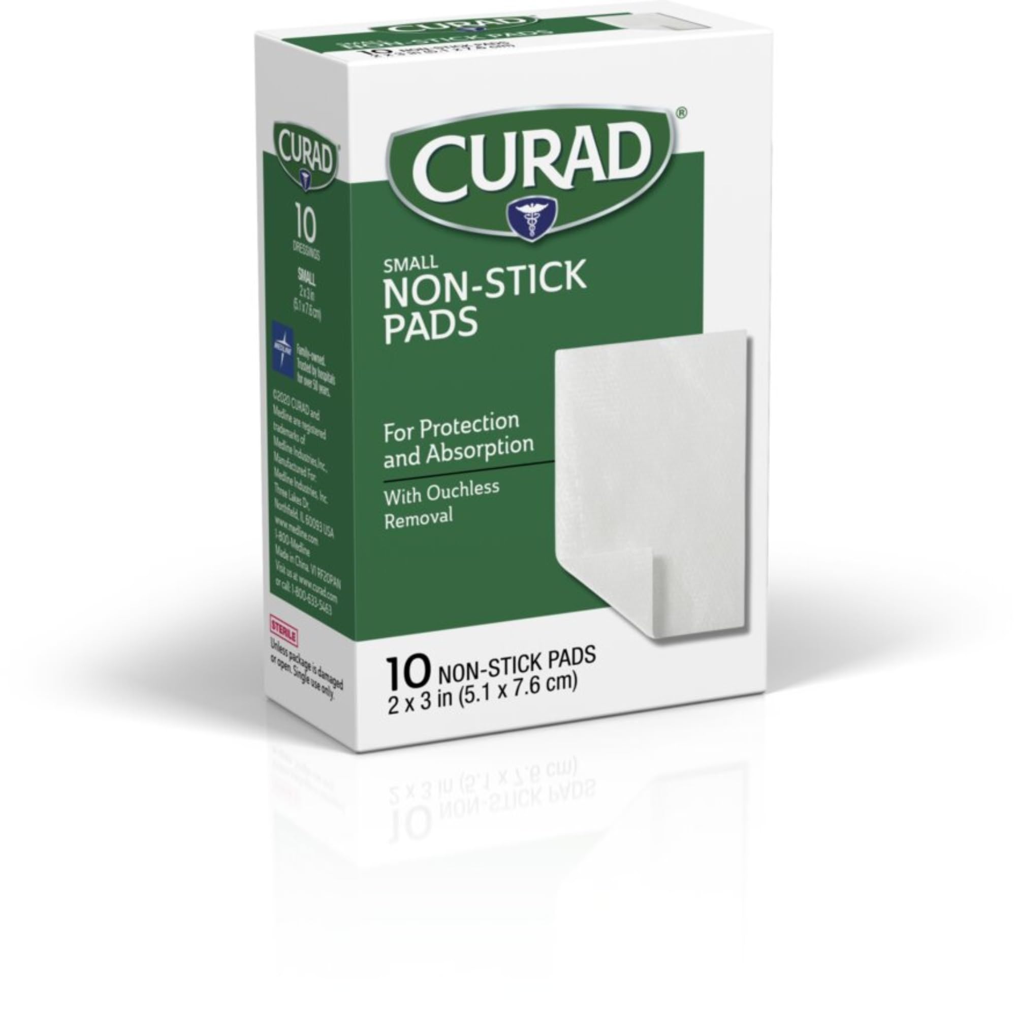 CURAD poly-blend absorbent wound pads
