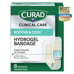 CURAD Soothe & Cool hydrogel bandages packaging label