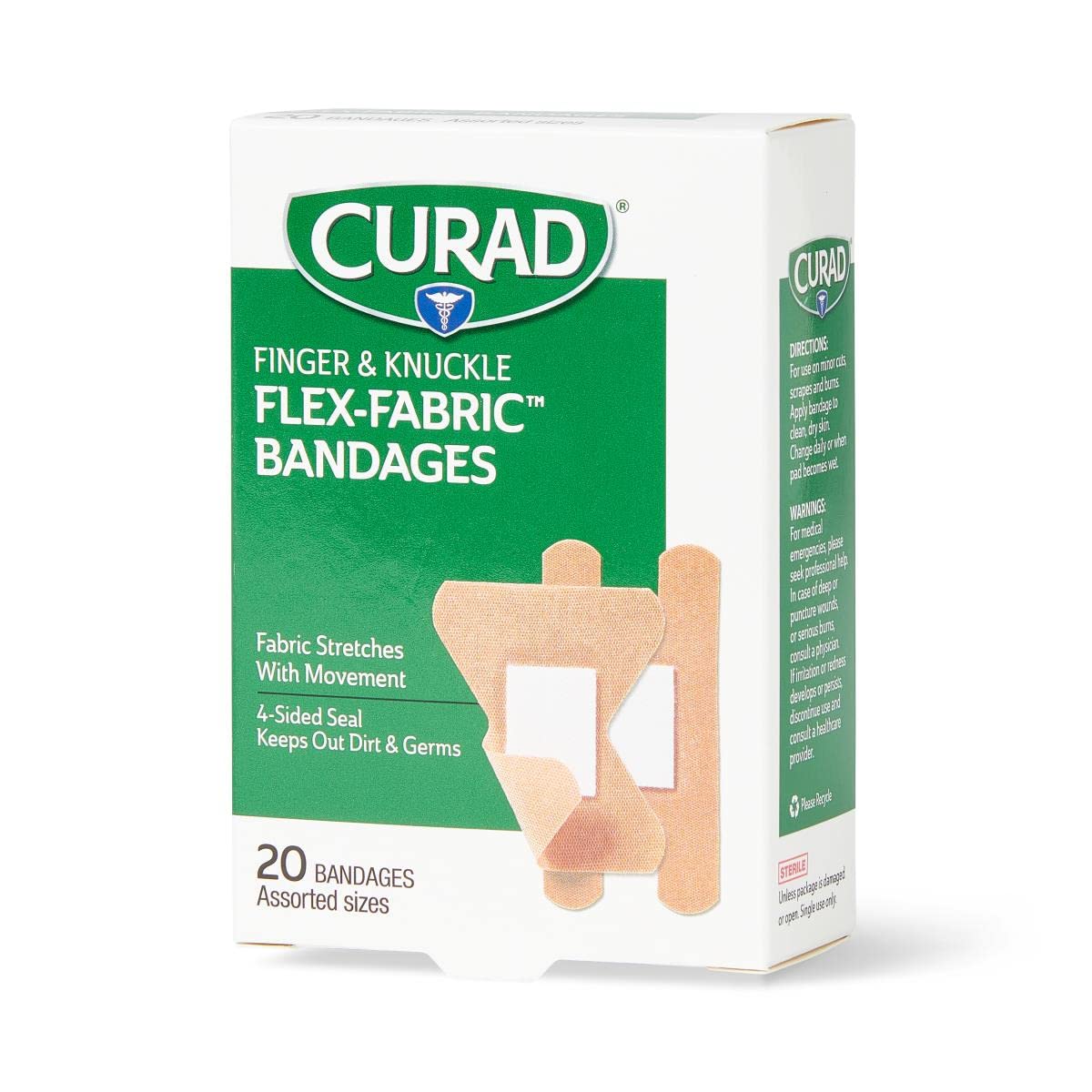 CURAD Flex-Fabric bandages in box