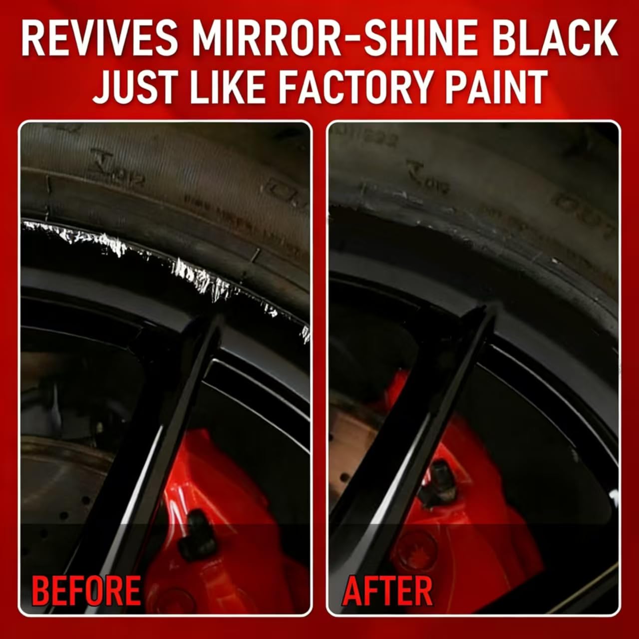 Curb rash scratch repair on alloy enamel metal rim