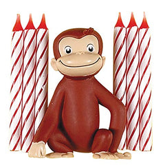 Curious George candles and topper 6-piece set image