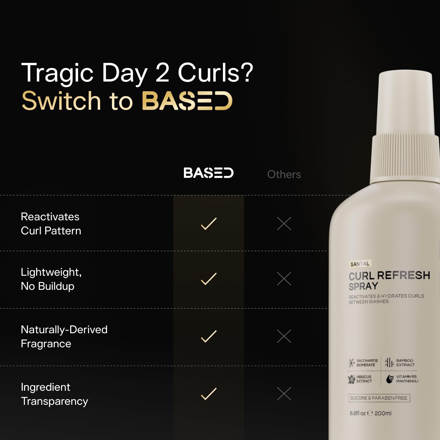 BASED Curl Refresh Spray bottle and label