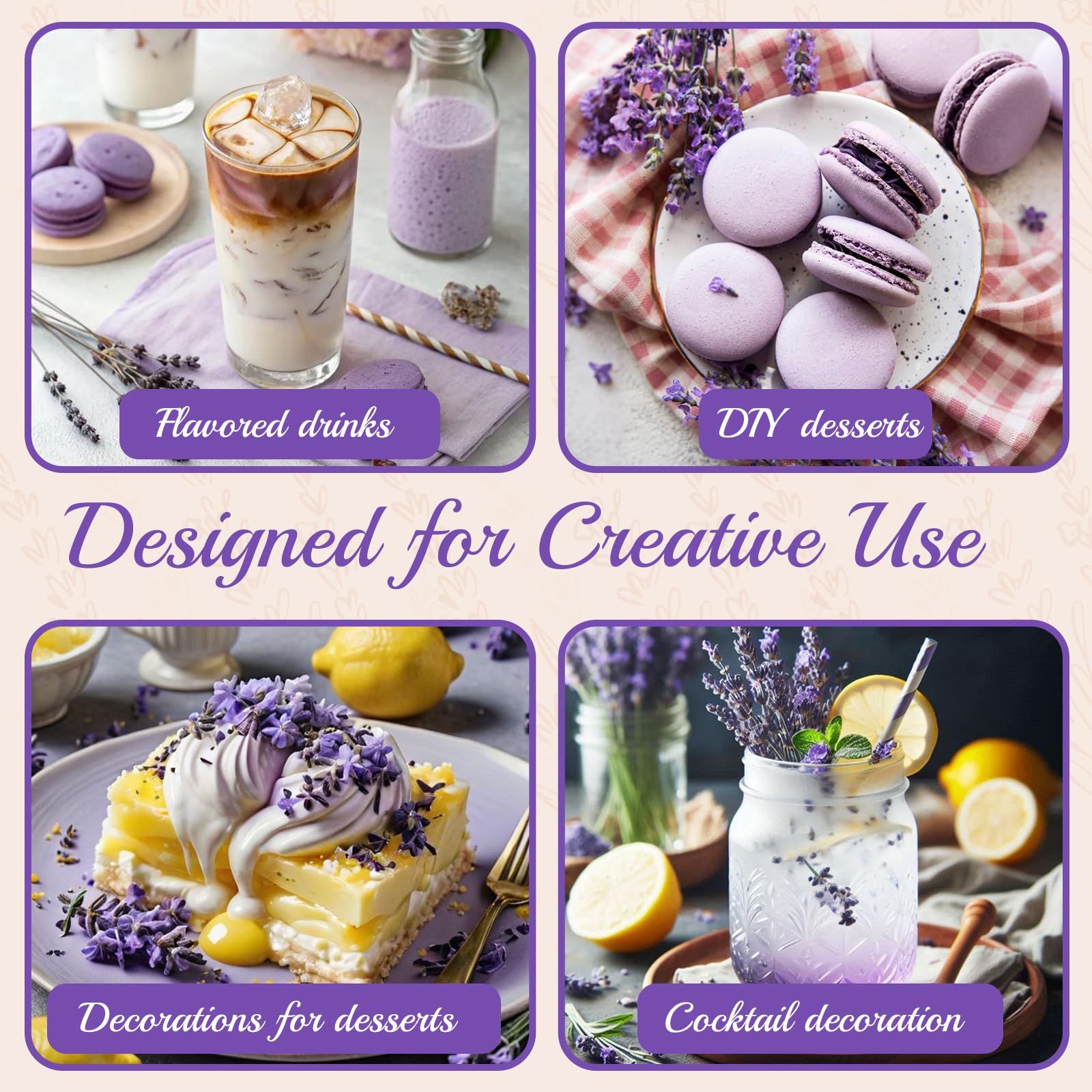 Culinary lavender buds for cocktails and desserts