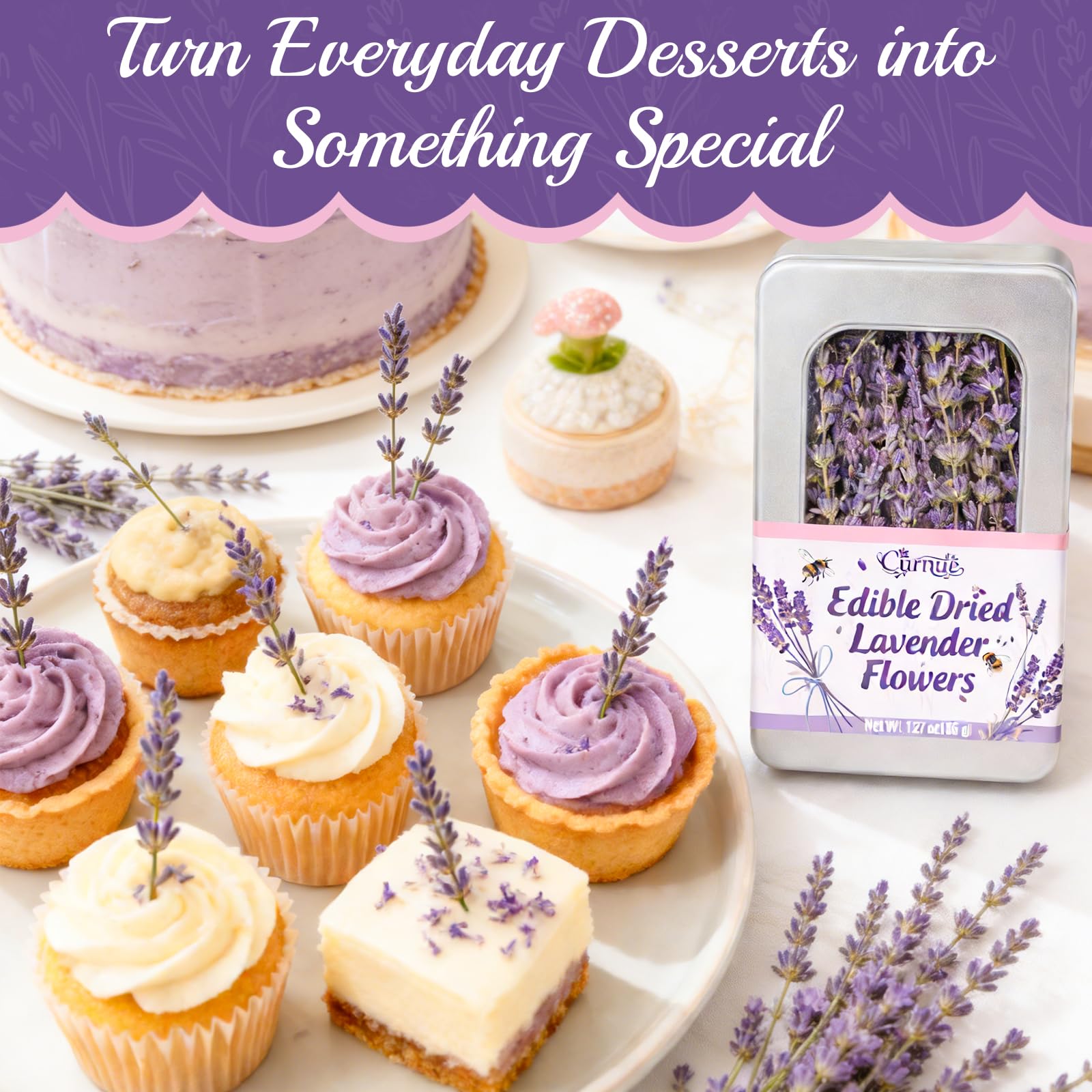 Gift-ready window tin packaging with lavender