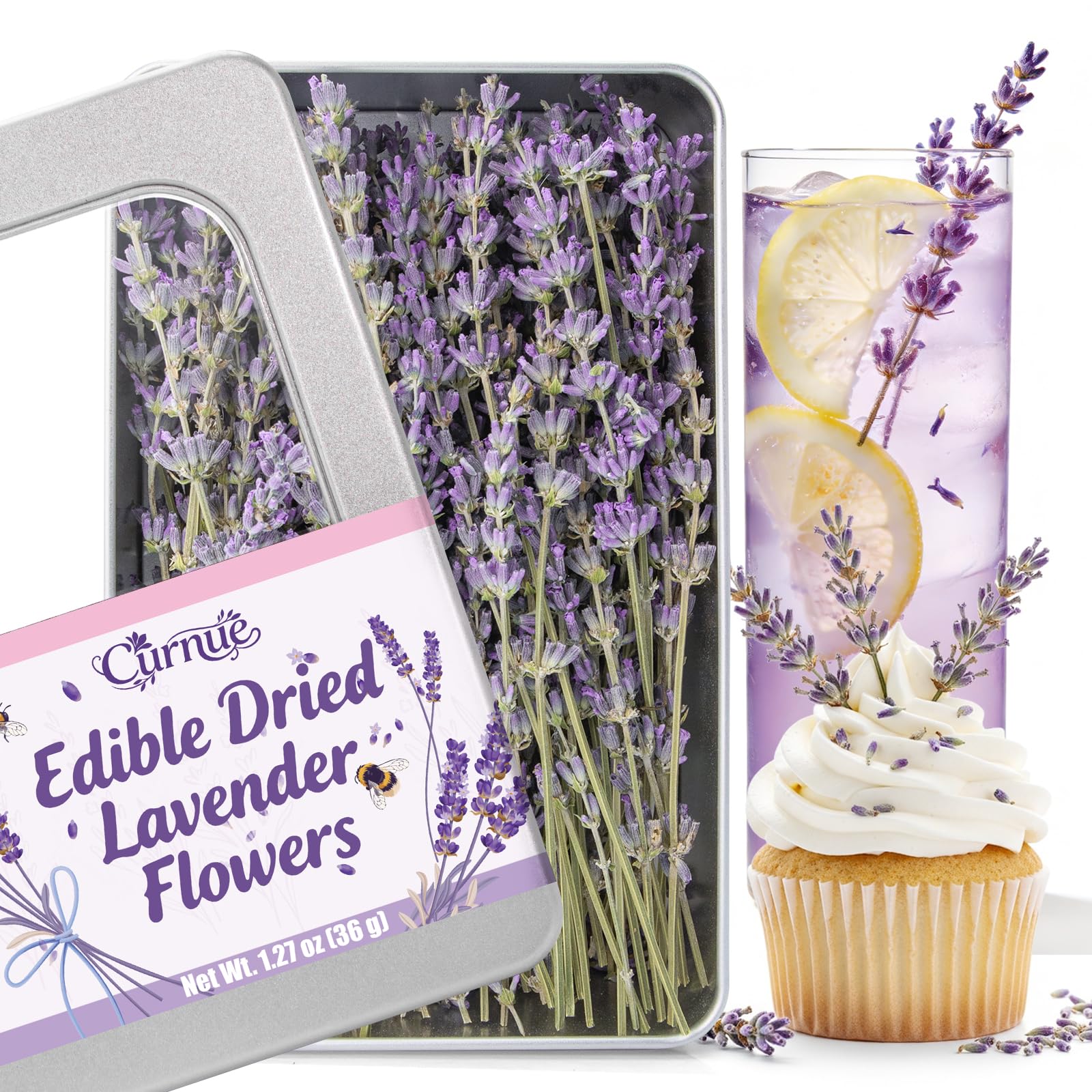 Curnue edible lavender sprigs for cocktails