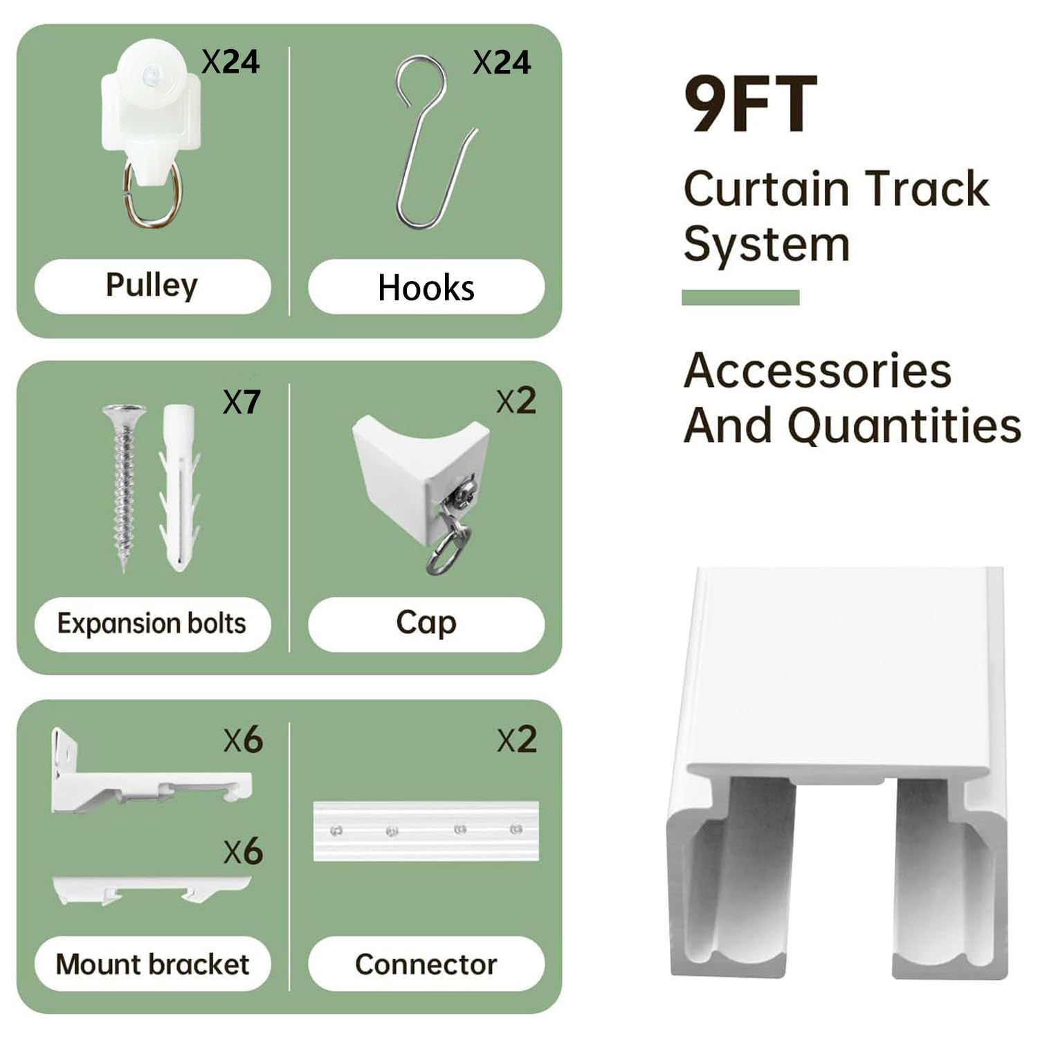 MaKefeile heavy duty curtain track 3 ft to 9 ft