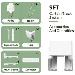 MaKefeile heavy duty curtain track 3 ft to 9 ft