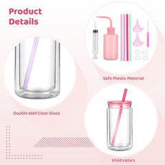 curved-mouth bottle with dual funnels for refilling