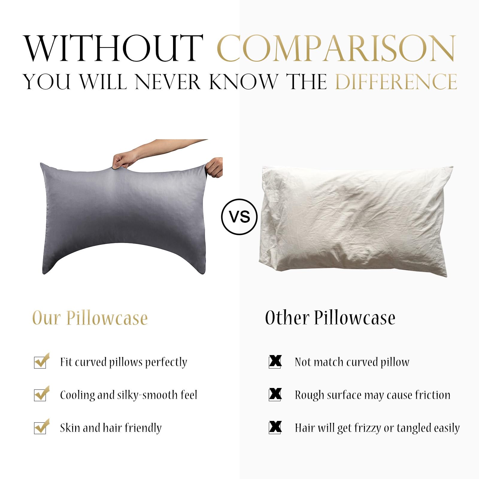 Curved rayon derived from bamboo pillowcase