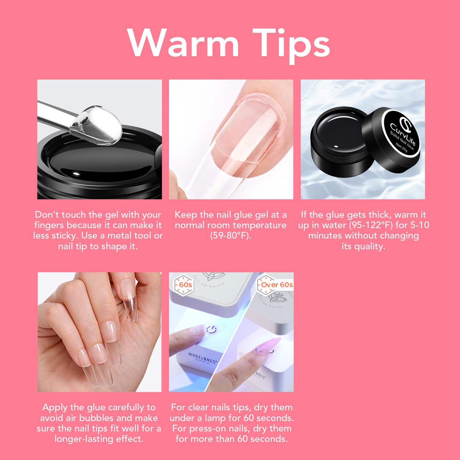 Curvlife full cover nail tips kit for press ons