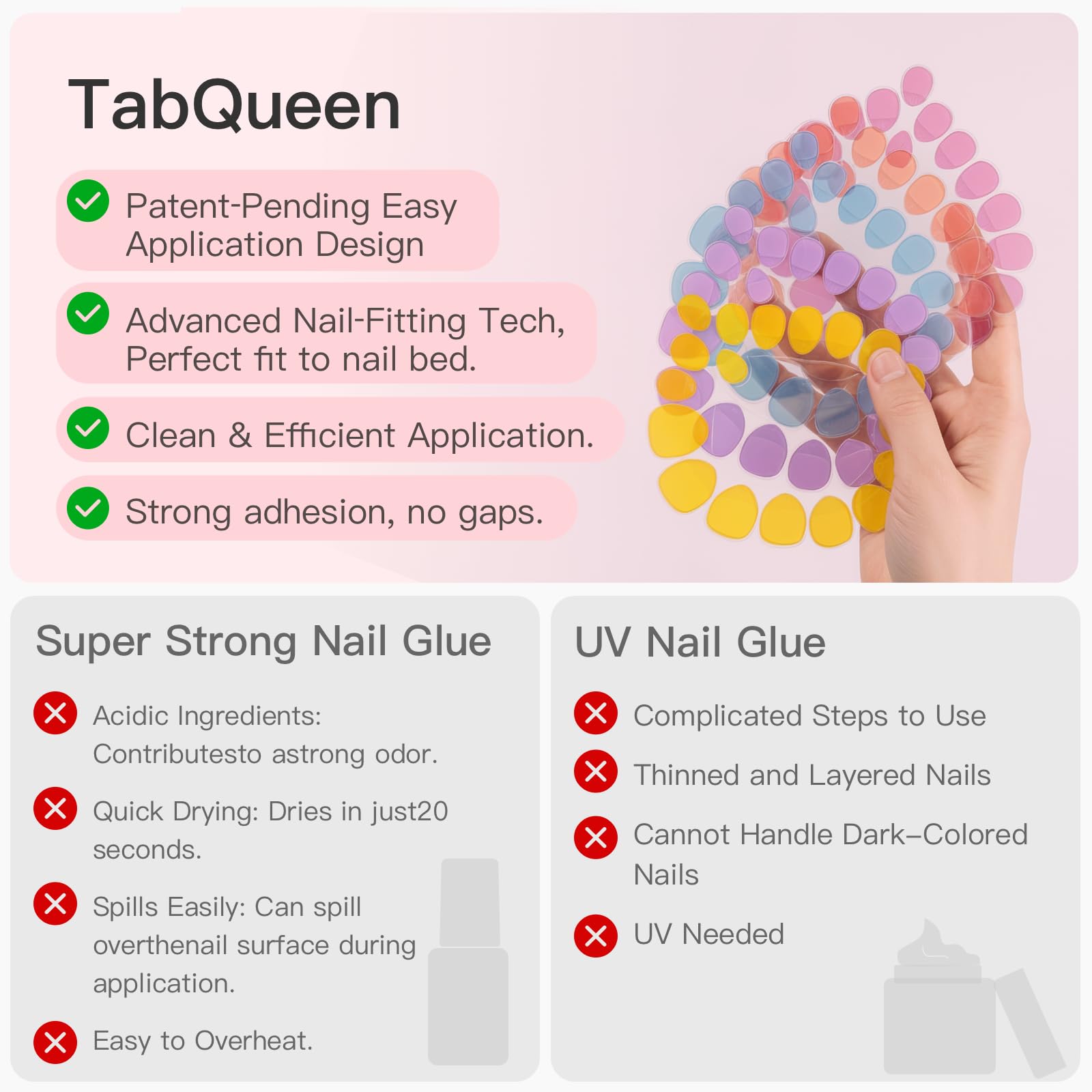 Easy Peel PET backing CurvLife TabQueen tabs
