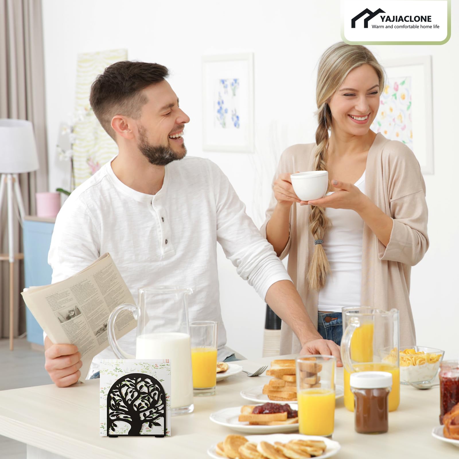 Cushioned base napkin holder protecting table surfaces