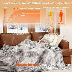 Cushious Electric Heated Blanket Throw 50x60 on sofa