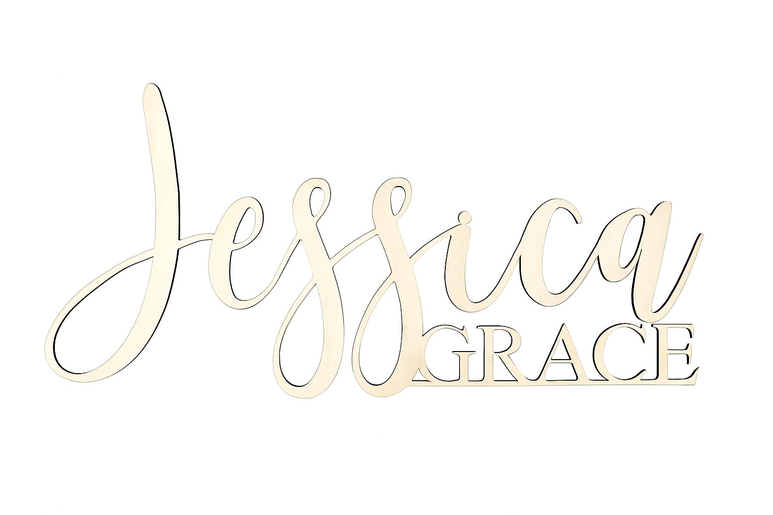 Custom 30 inch Kids Name Sign name cutout in natural Baltic Birch plywood