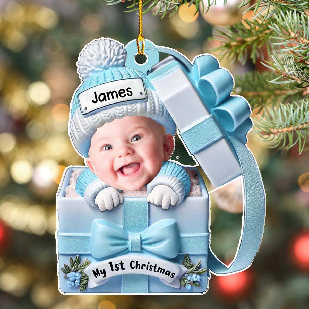 Two-sided design ornament with dye-sublimation print