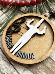 Custom Band Leader Gift wooden ornament handmade in North Carolina