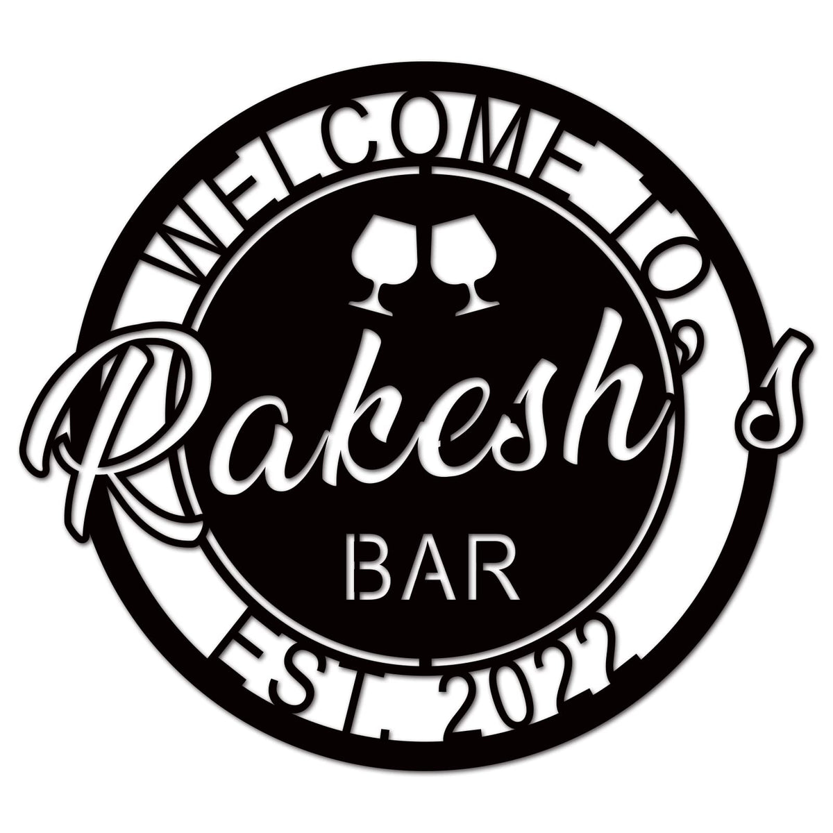 Custom Bar Signs home bar sign front view