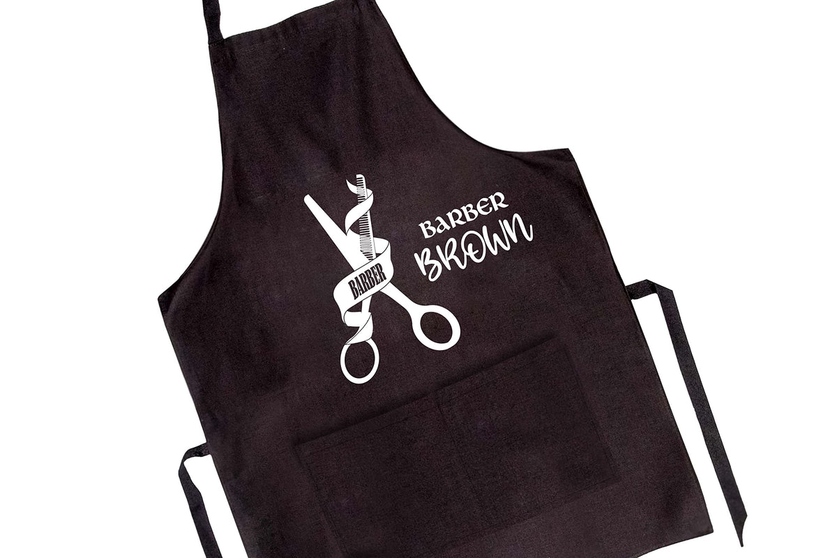 Custom Barber Aprons product image showing personalization option