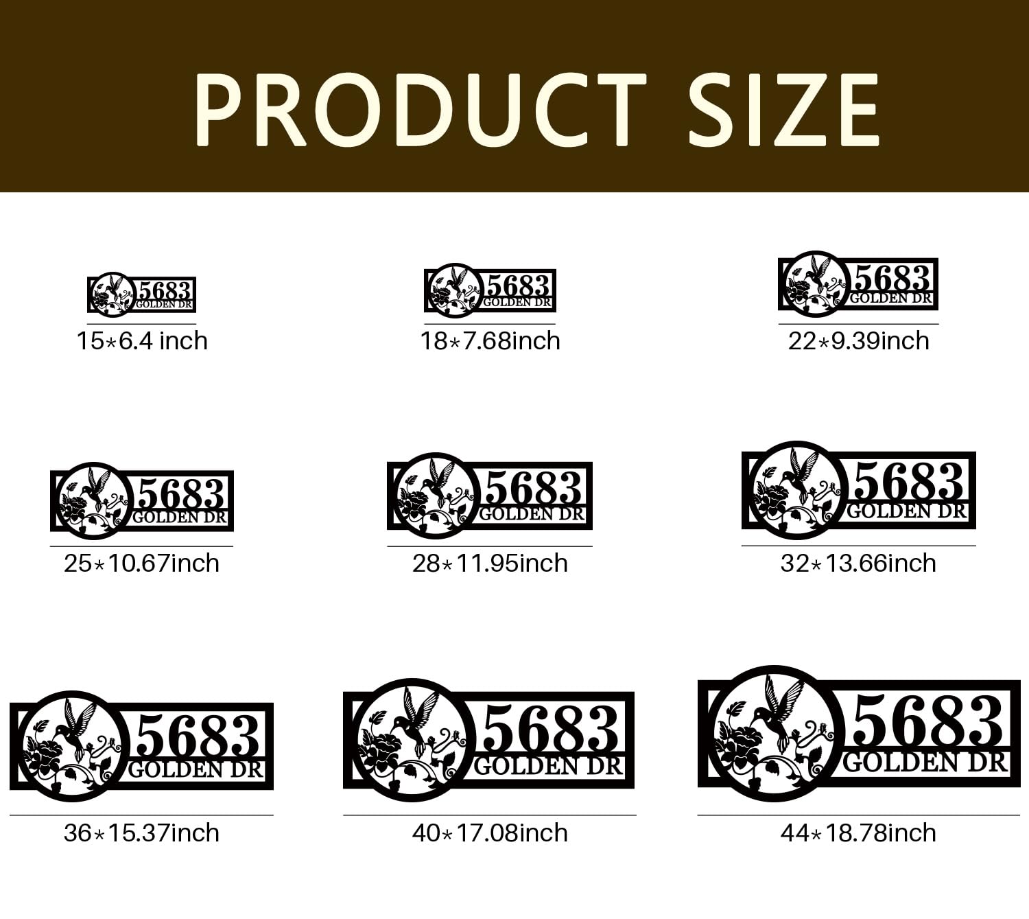 Custom birds design address sign for outdoor use